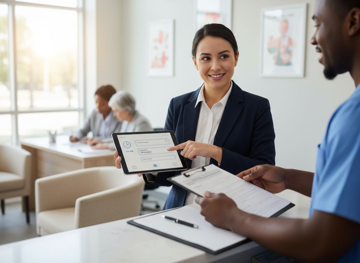Healthcare receptionist tablet