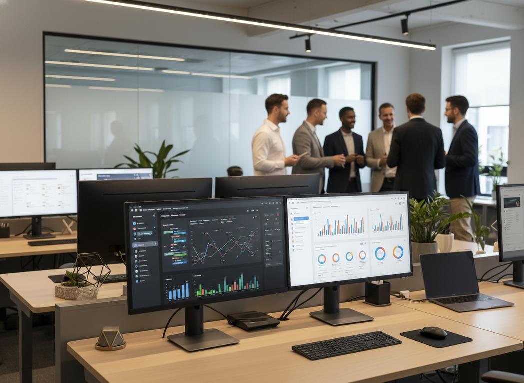 Neutral business technology scene discussing rag vs fine tuning llm