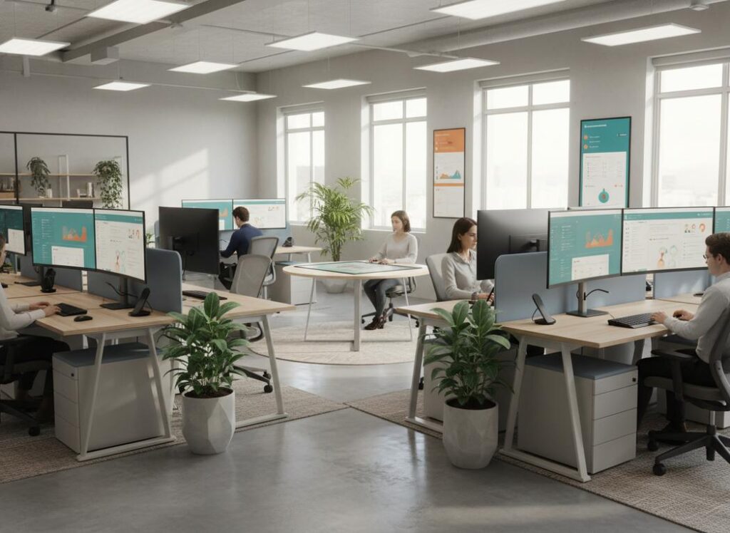 Workspace of telecallers