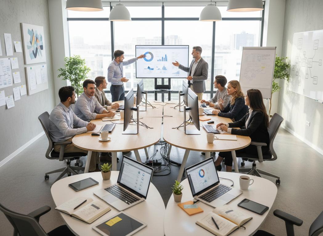 Modern office team collaboration